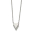 Chisel Stainless Steel Polished with CZ Double Triangles Pendant on a 16.5 inch Cable Chain Necklace