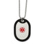 Chisel Stainless Steel Polished with Red Enamel and Removeable Black Rubber Medical ID Dog Tag on a 24 inch Ball Chain Necklace