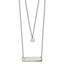 Chisel Stainless Steel Polished Heart and Bar Multi Strand 15.5 inch Cable Chain with a 1.5 inch Extension Necklace