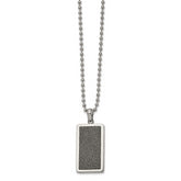Chisel Stainless Steel Polished with Black Stoving Varnish Rectangle Dog Tag on a 22 inch Ball Chain Necklace