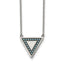 Chisel Stainless Steel Polished with Reconstructed Turquoise Triangle on a 17.75 inch Cable Chain with a 2 inch Extension Necklace