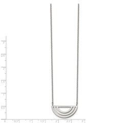 Stainless Steel Polished Half Circle 18in w/2in ext Necklace