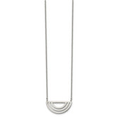 Stainless Steel Polished Half Circle 18in w/2in ext Necklace