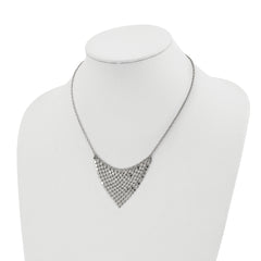 Stainless Steel Polished Fancy Dangle 17.75 inch Bib Necklace