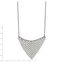 Stainless Steel Polished Fancy Dangle 17.75 inch Bib Necklace