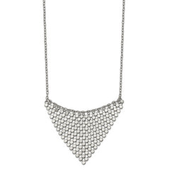 Stainless Steel Polished Fancy Dangle 17.75 inch Bib Necklace