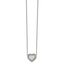 Chisel Stainless Steel Polished CZ Heart on a 19.25 inch Cable Chain with a 2 inch Extension Necklace