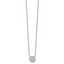 Chisel Stainless Steel Polished CZ Circle on a 17 inch Cable Chain with a 2 inch Extension Necklace