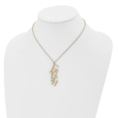 Chisel Stainless Steel Polished Yellow IP-plated FAITH Pendant on a 16 inch Cable Chain with 2 inch Extension Necklace