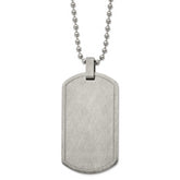 Chisel Stainless Steel Brushed and Polished Scratch Finish Dog Tag on a 22 inch Ball Chain Necklace