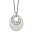 Chisel Stainless Steel Brushed and Polished Flower Cutout Pendant on an 18 inch Cable Chain Plus a 2 inch Extension Necklace