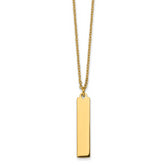 Chisel Stainless Steel Polished Yellow IP-plated Bar Dangle on a 16 inch Cable Chain Necklace