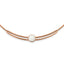 Stainless Steel Polished Rose IP-plated with Crystal 15in w/1in ext Choker