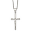Chisel Stainless Steel Polished Crucifix Pendant on a 22 inch Rolo Chain Necklace
