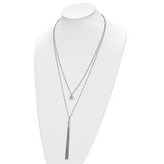 Chisel Stainless Steel Polished Two Strand 24 inch with 2 inch Extension Necklace
