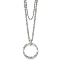 Chisel Stainless Steel Polished 2 Strand Twisted Circles 18.5 inch Necklace