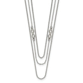 Chisel Stainless Steel Polished Infinity Sign 3-Strand 36 inch Curb Chain Necklace