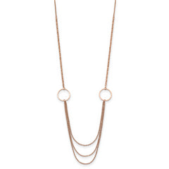 Chisel Stainless Steel Polished Rose IP-plated Multi Chain 35.5 inch Necklace