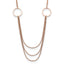 Chisel Stainless Steel Polished Rose IP-plated Multi Chain 35.5 inch Necklace