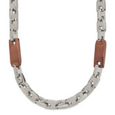 Chisel Stainless Steel Polished Brown IP-plated 24 inch Necklace