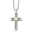 Chisel Cross Necklace in Stainless Steel, 24 Inch - Sophia Jewelers
