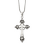 Chisel Stainless Steel Polished Enameled with .01 Carat Diamond Cross Pendant on a 24 inch Ball Chain Necklace
