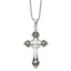 Enameled Diamond Cross Necklace in Stainless Steel (.01 ct. tw.), 24 Inch - Sophia Jewelers