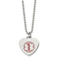 Chisel Stainless Steel Polished with Red Enamel Heart Medical ID Pendant on a 22 inch Ball Chain Necklace