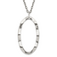 Hammered Oval Necklace in Stainless Steel, 18 Inch - Sophia Jewelers