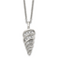 Stainless Steel Polished w/CZ Fancy Shell 22in Necklace