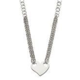 Stainless Steel Polished Heart 20in Necklace