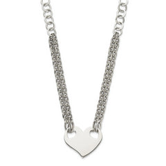 Stainless Steel Polished Heart 20in Necklace