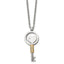 Chisel Cubic Zirconia Heart Key Necklace in Stainless Steel, 22 Inch - Sophia Jewelers