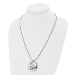 Stainless Steel Polished Circle Cut-out 24in Necklace