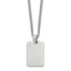 Chisel Stainless Steel Polished Rectangle Dog Tag on a 24 inch Curb Chain Necklace