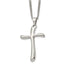 Wavy Cross Necklace in Stainless Steel, 22 Inch - Sophia Jewelers