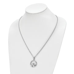 Chisel Stainless Steel Polished with CZ Claddagh Pendant on a 20 inch Cable Chain Necklace
