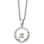 Chisel Stainless Steel Polished with CZ Claddagh Pendant on a 20 inch Cable Chain Necklace