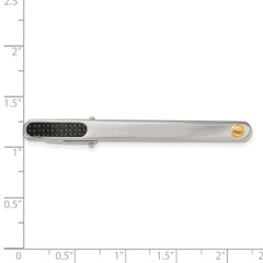 Chisel Stainless Tie Bar with 18K Gold Accent and Carbon Fiber