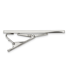 Chisel Stainless Steel Dad Tie Bar with Engravable Polished Black Enamel