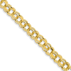 14k Lite 8.5mm Double Link Charm Bracelet