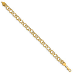 14k Lite 7mm Triple Link Charm Bracelet