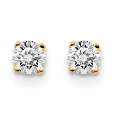 14K Yellow Gold Unisex Stud Earrings with Natural Diamonds
