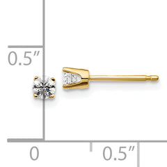 14K Yellow Gold Unisex Stud Earrings with Natural Diamonds