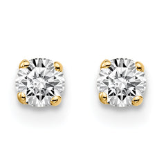 14K Gold Diamond Stud Earrings with Classic Elegance for Unisex