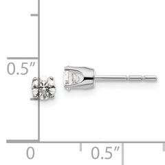 Unisex 14K White Gold Diamond Stud Earrings with Rhodium Finish