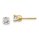 14K Gold Diamond Stud Earrings with Push-Back Elegant Sparkle