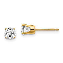 14K Gold Diamond Stud Earrings with Push-Back Elegant Sparkle