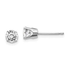Sophia Jewelers 14K White Gold Diamond Stud Earrings in Classic Round Cut