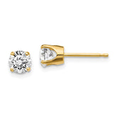 Sophia Jewelers 14K Gold Diamond Stud Earrings with Elegant Push Back